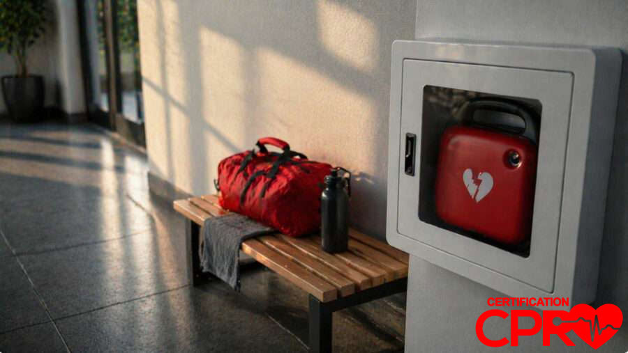 CPR training kit and AED device for cardiac emergencies in Jacksonville.